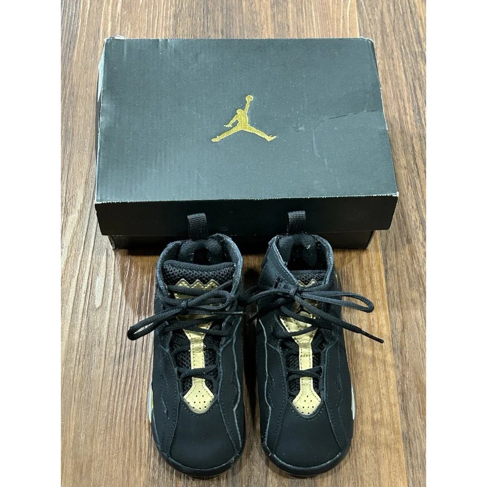Jordan True Flight TD 'Black Metallic Gold' 2019 Size 8C 343797 070
